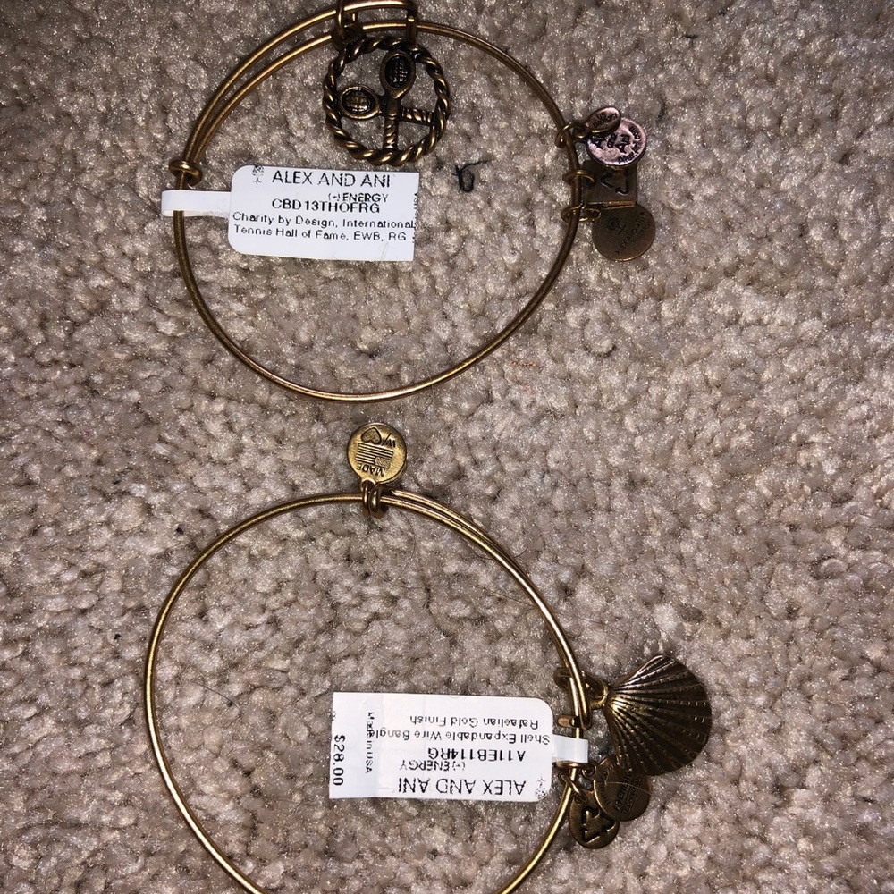 tennis and seashell alex and ani bracelets